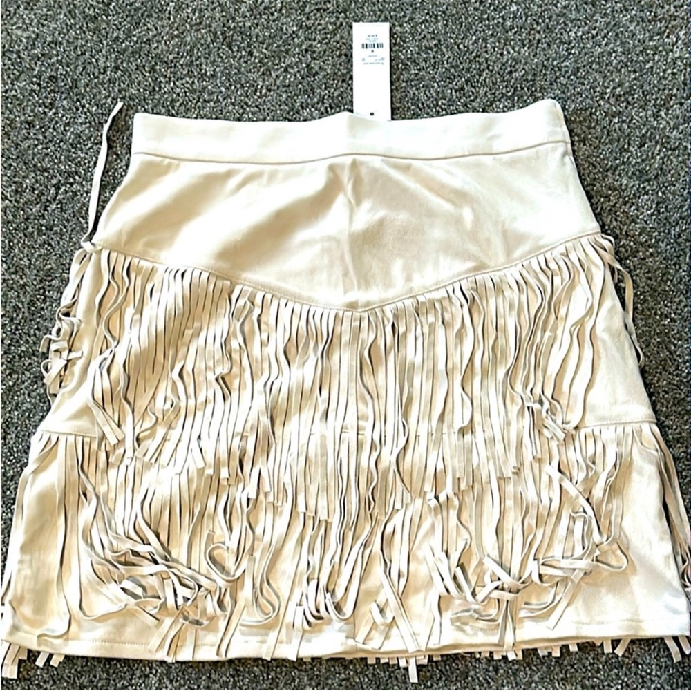 Fringed Cream Skirt